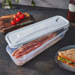 Load image into Gallery viewer, Wham Cuisine 1.21. Long Rect Food Box & Lid Clear/White - 12383