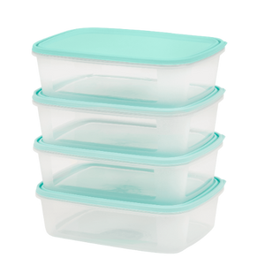 Everyday Set of 4 Food Boxes 1Litre Clear/Assorted - 35800