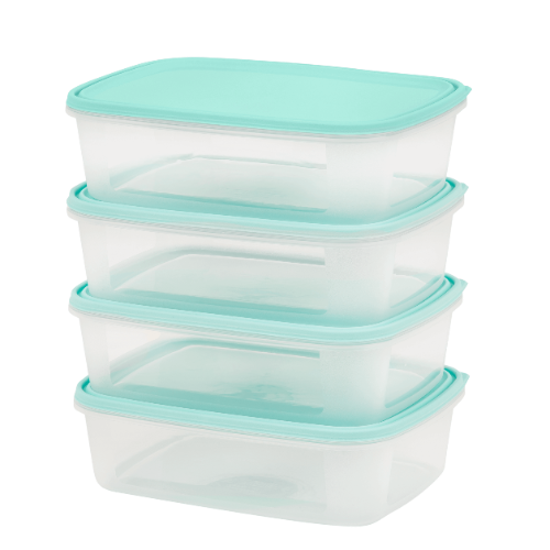 Everyday Set of 4 Food Boxes 1Litre Clear/Assorted - 35800