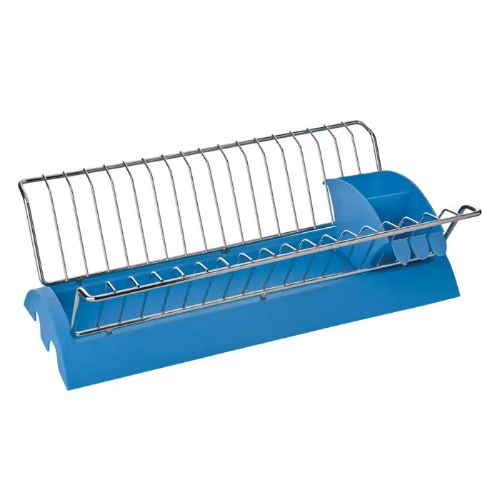 Laurie Blue Plastic And Chrome Wire Dish Drainer - 0509699
