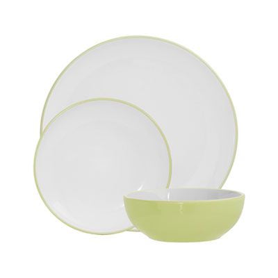 Premier 12PC SIENNA DINNER SET GREEN/WHITE INSID - 0722688