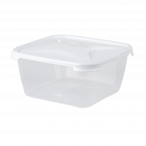 Wham Clear/Ice White Cuisine 2L Square Food Box & Lid Clear/Ice - 12394