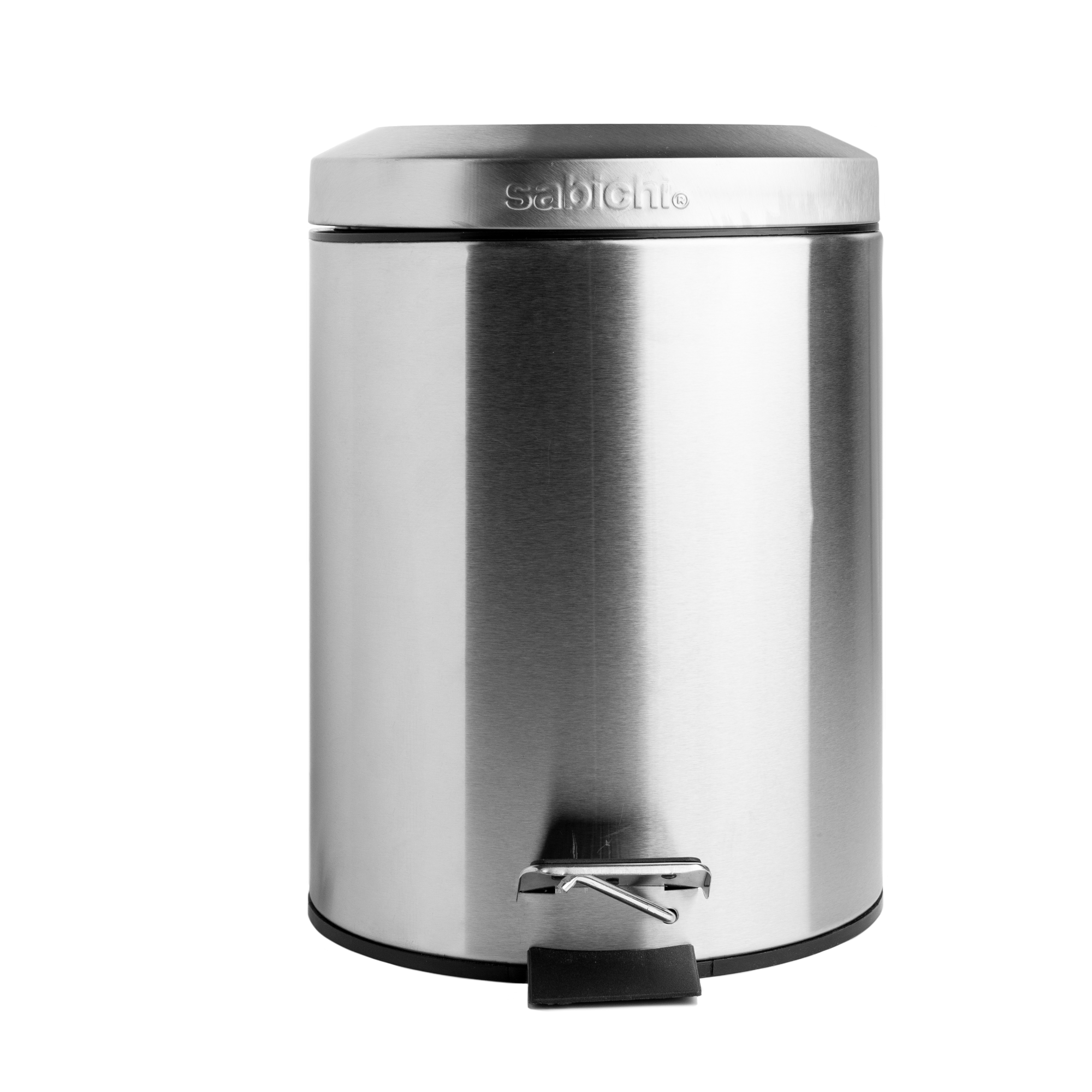 Sabichi Stainless Steel Bin - 5L Slim Kitchen Bin - Removable Inner Bucket  - Hanging Loop - Soft Close Pedal Bin