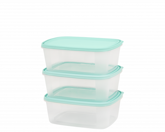 Wham Clear/Assorted Set 3 Everyday 2L Food Box & Lid - 35825