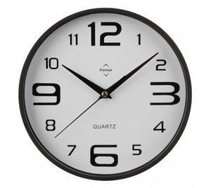 PREMIER 25.4CM DIA RND WALL CLOCK LRG/SML