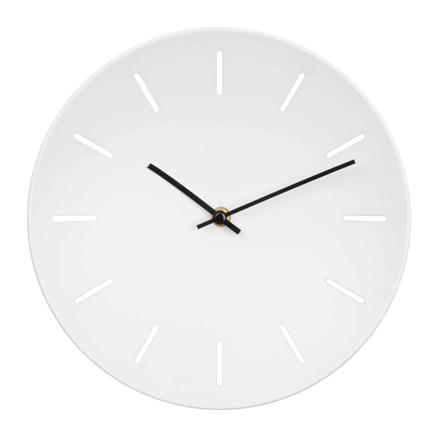Hometime Metal Wall Clock Baton Numbers White - W7477W