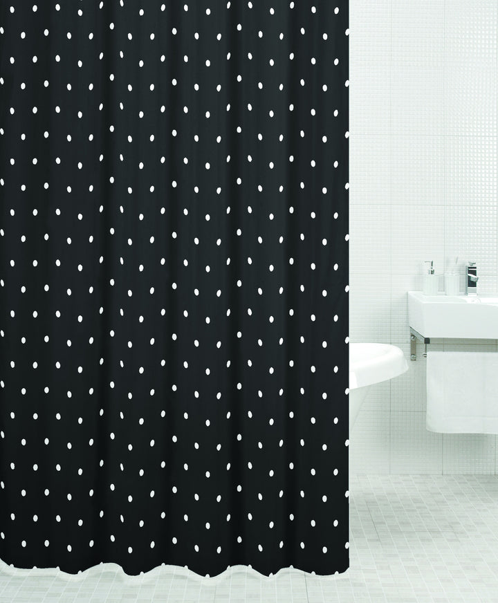 Sabichi Black Spot Polyester Shower Curtain-110398 - Homely Nigeria