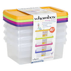 Wham box & lid 3.5L Set of each 4 clear/assorted - 13109