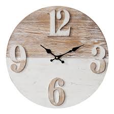 Hometime Round Wood Effect Wall Clock Arabic Dial 40cm -W7480
