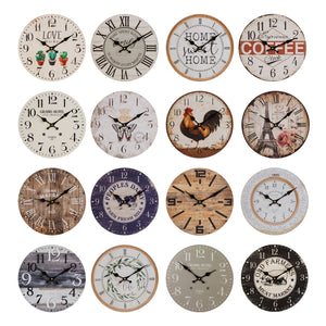 HOMETIME VINTAGE WALL CLOCKS ASSORTED **MULTI 16** - W7475