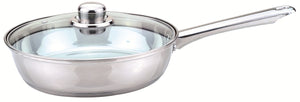 Sabichi Essential Stainless Steel 24Cm Frying Pan With Glass Lid-93769 - Homely Nigeria